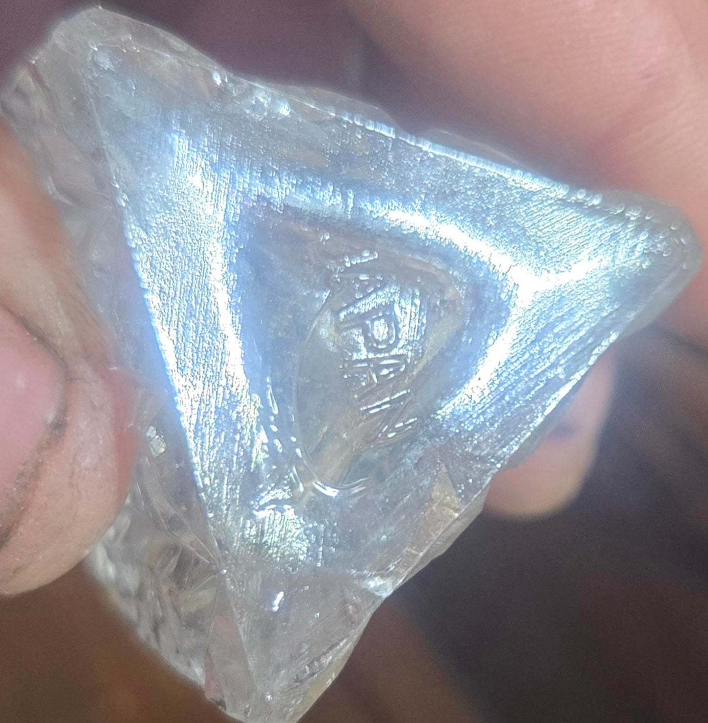 Glass Angled Triangle Pleated Salt and Pepper Shakers Made in Japan Vintage