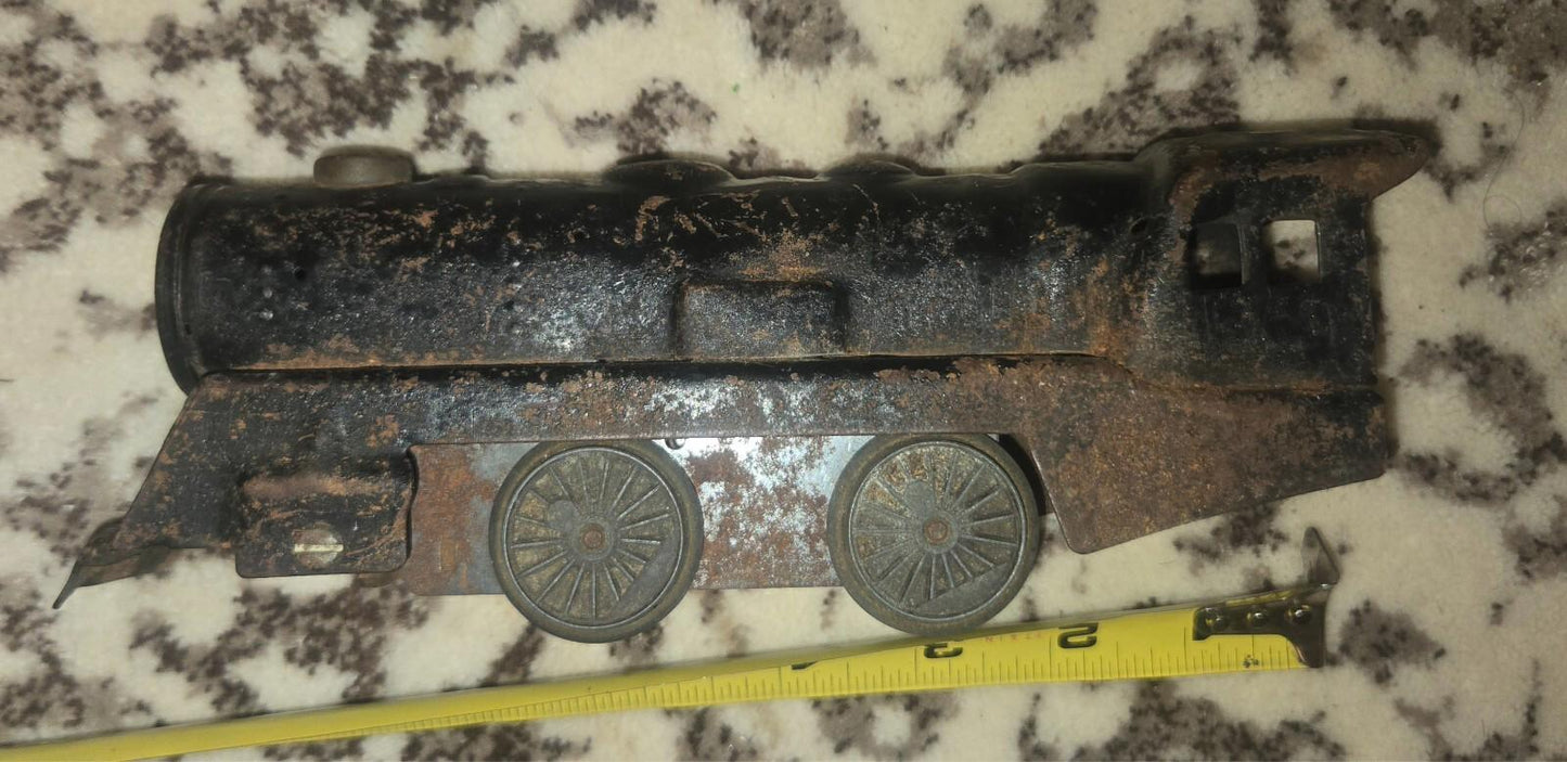 Vintage Marx Tin Metal Black Wind Up Railroad Locomotive No Key 1950's