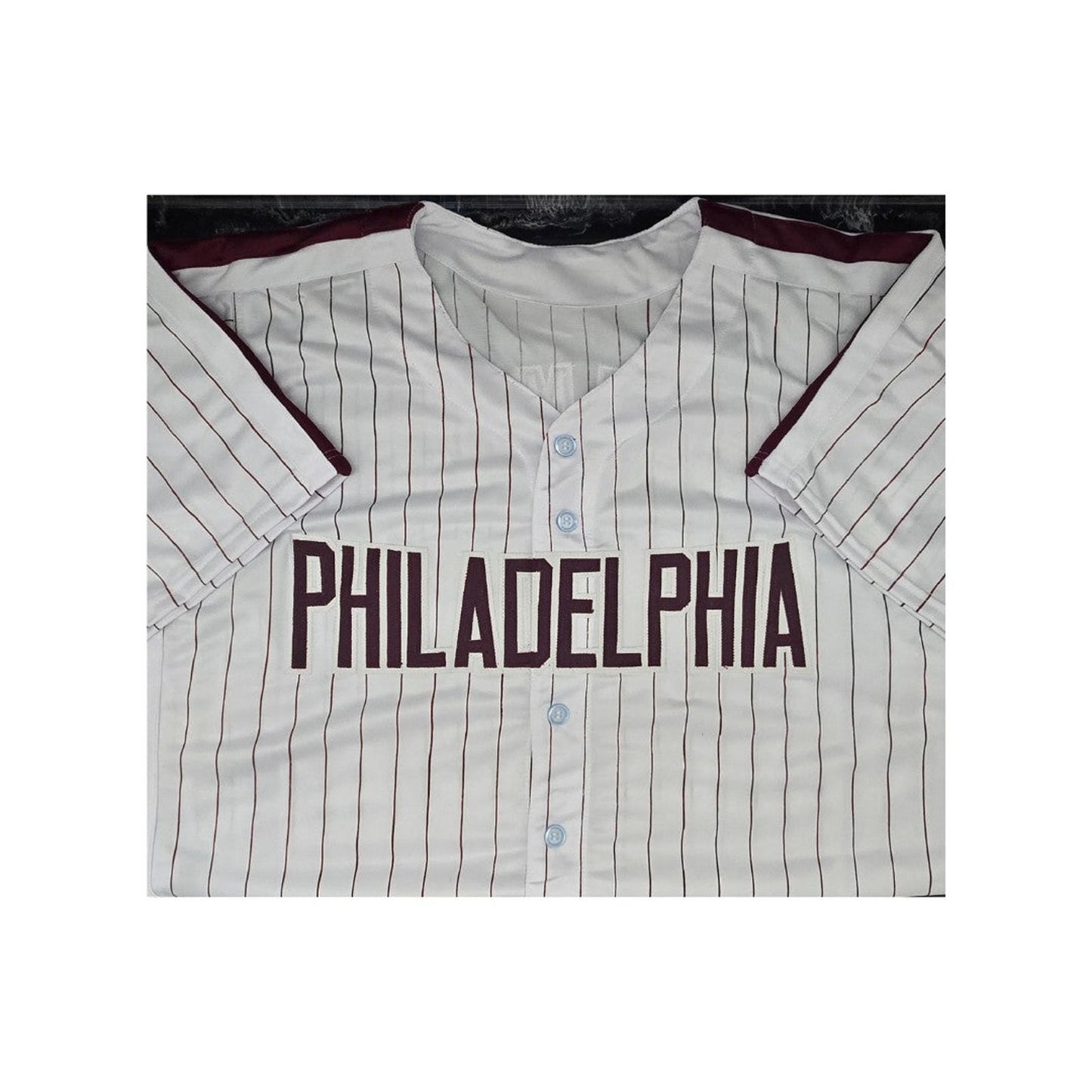Autographed Mike Schmidt Philadelphia Pinstriped Baseball Jersey With COA