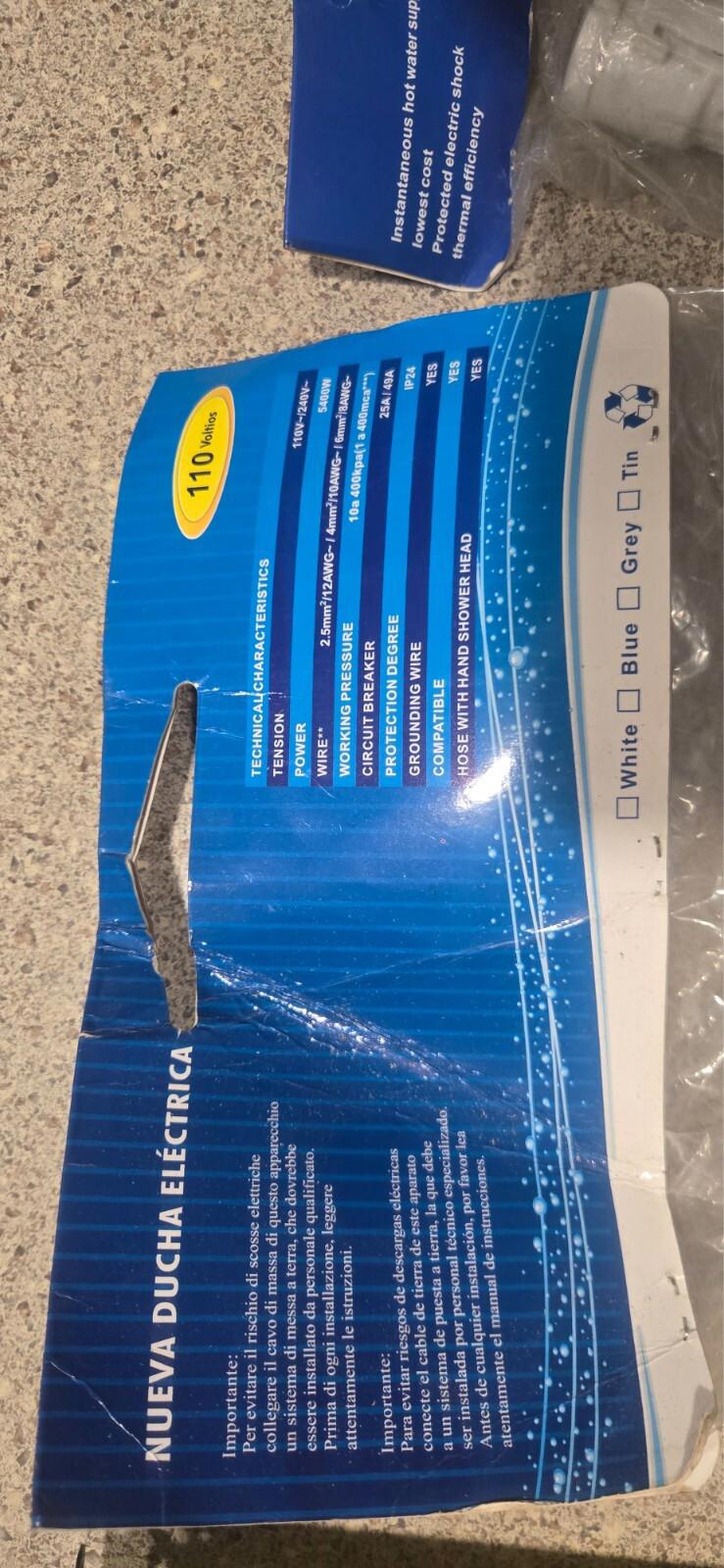 Instant Heat Heated Shower Head and Hand Shank