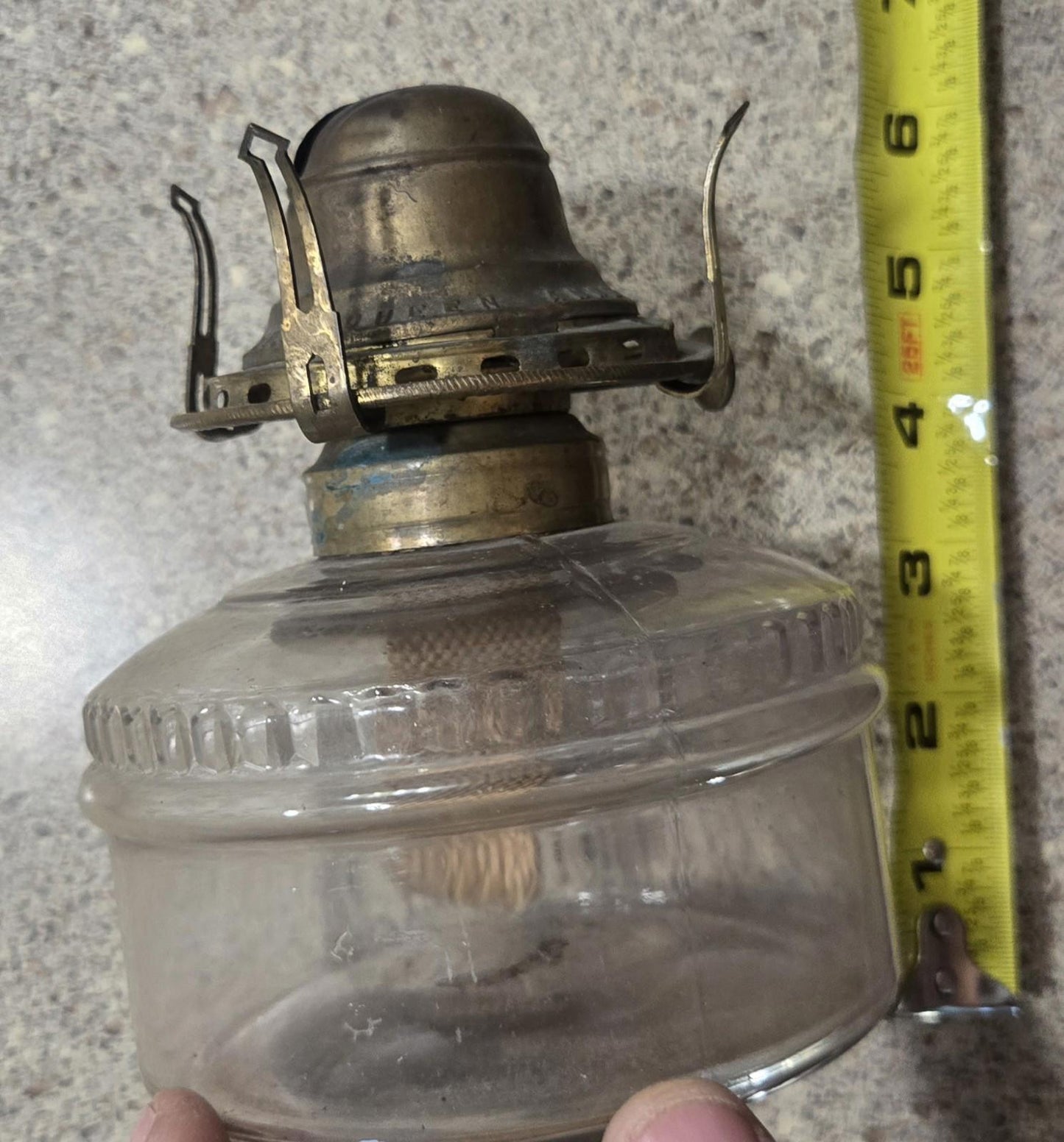 Antique Glass Scoville Manufacturing  Co Queen Anne No. 2 Oil Lamp 1800 Barn Light