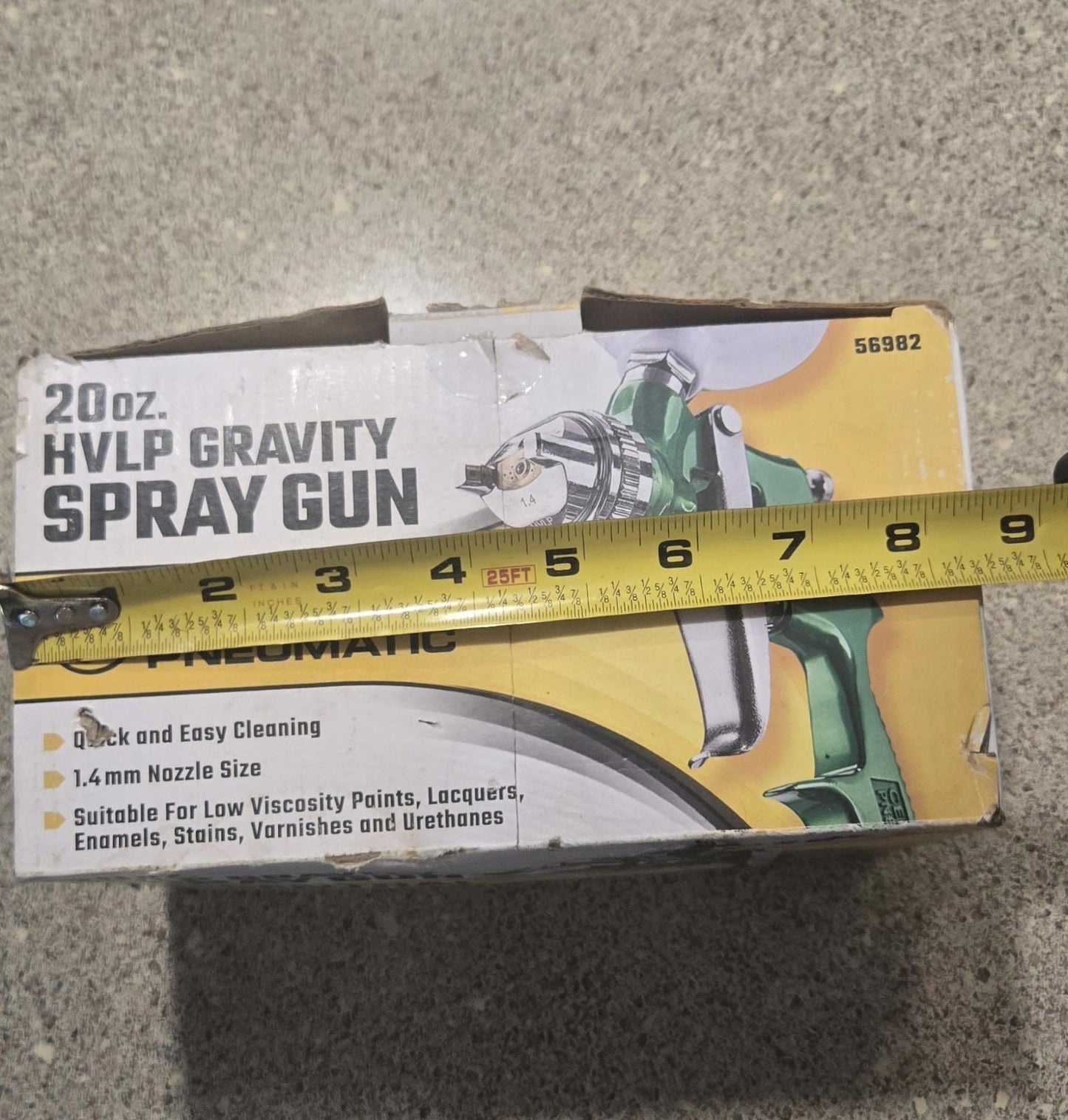 Central Pneumatic 20 Oz HVLP Gravity Spray Paint Gun 1.4 Mm Nozzle