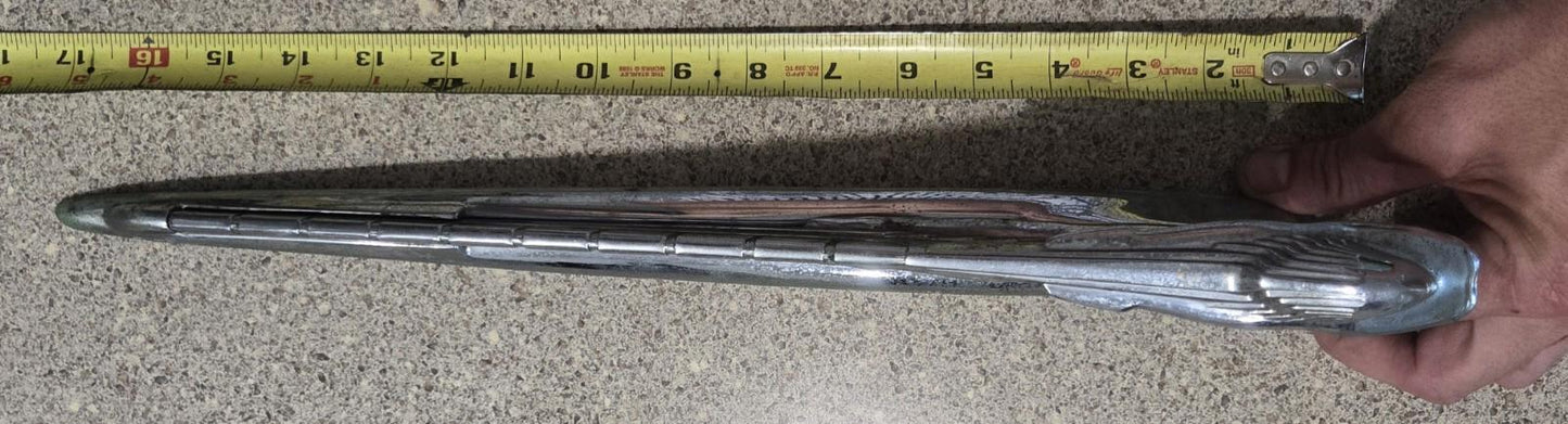 VTG Art Deco DeSoto Metallic Hood Ornament 1940's Lady Goddess 9762185424 & Base