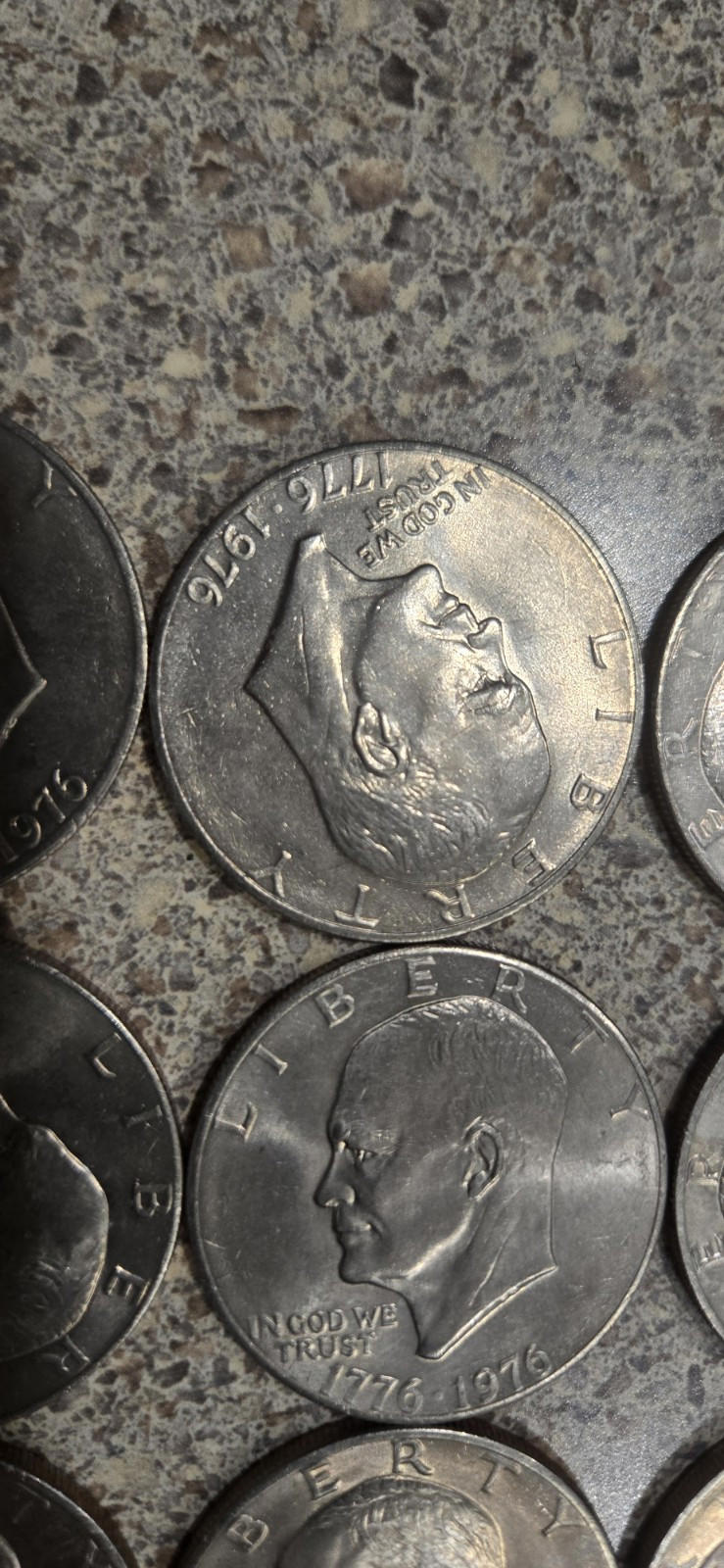 Lot of 20 Eisenhower One Dollar Coins, 1976 P & D Type 2, Circulated