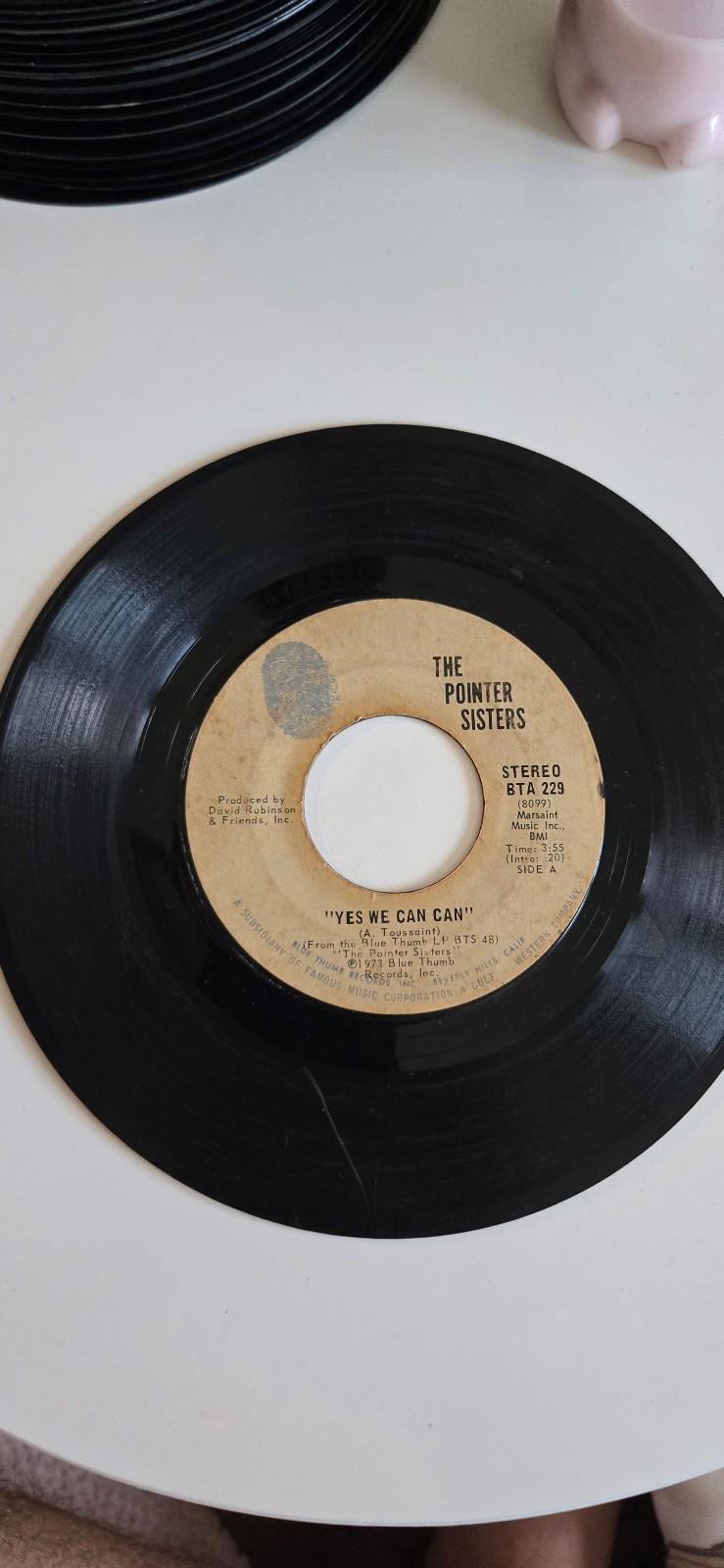 7-inch vinyl single by The Pointer Sisters Jada and Yes We Can Can