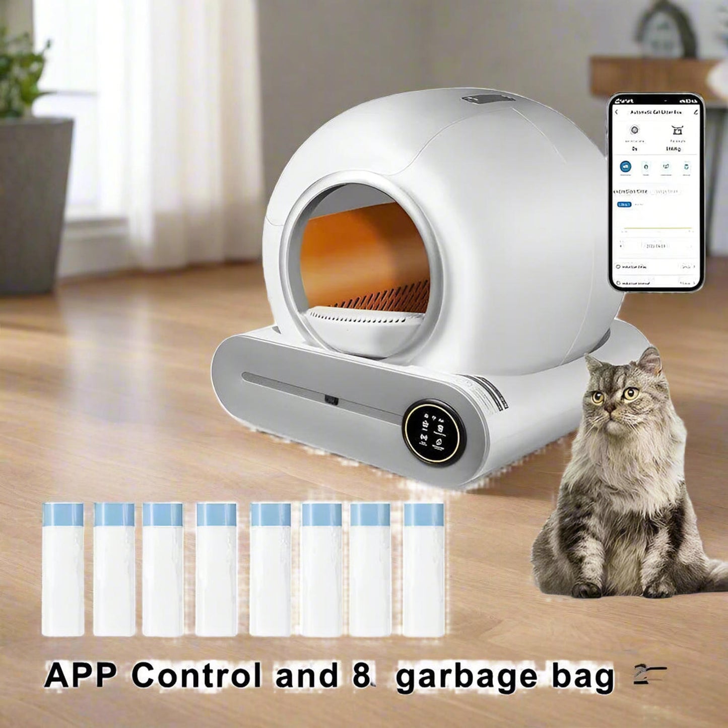 Auto Health Monitoring Ionic Smart Cat Litter Box Multi Lingual Self Cleaning