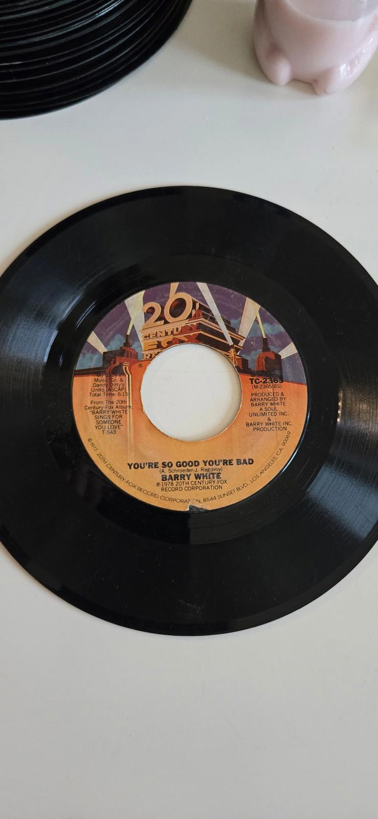 7-inch vinyl 45 RPM LP Barry WhiteYou're So Good, You're BadOh, What a Night for