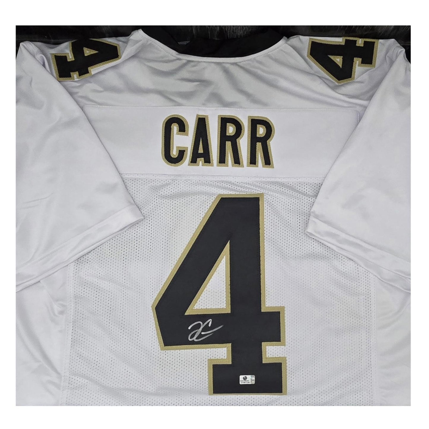 Derek Carr New Orleans Saints Autographed Custom Football Jersey coa