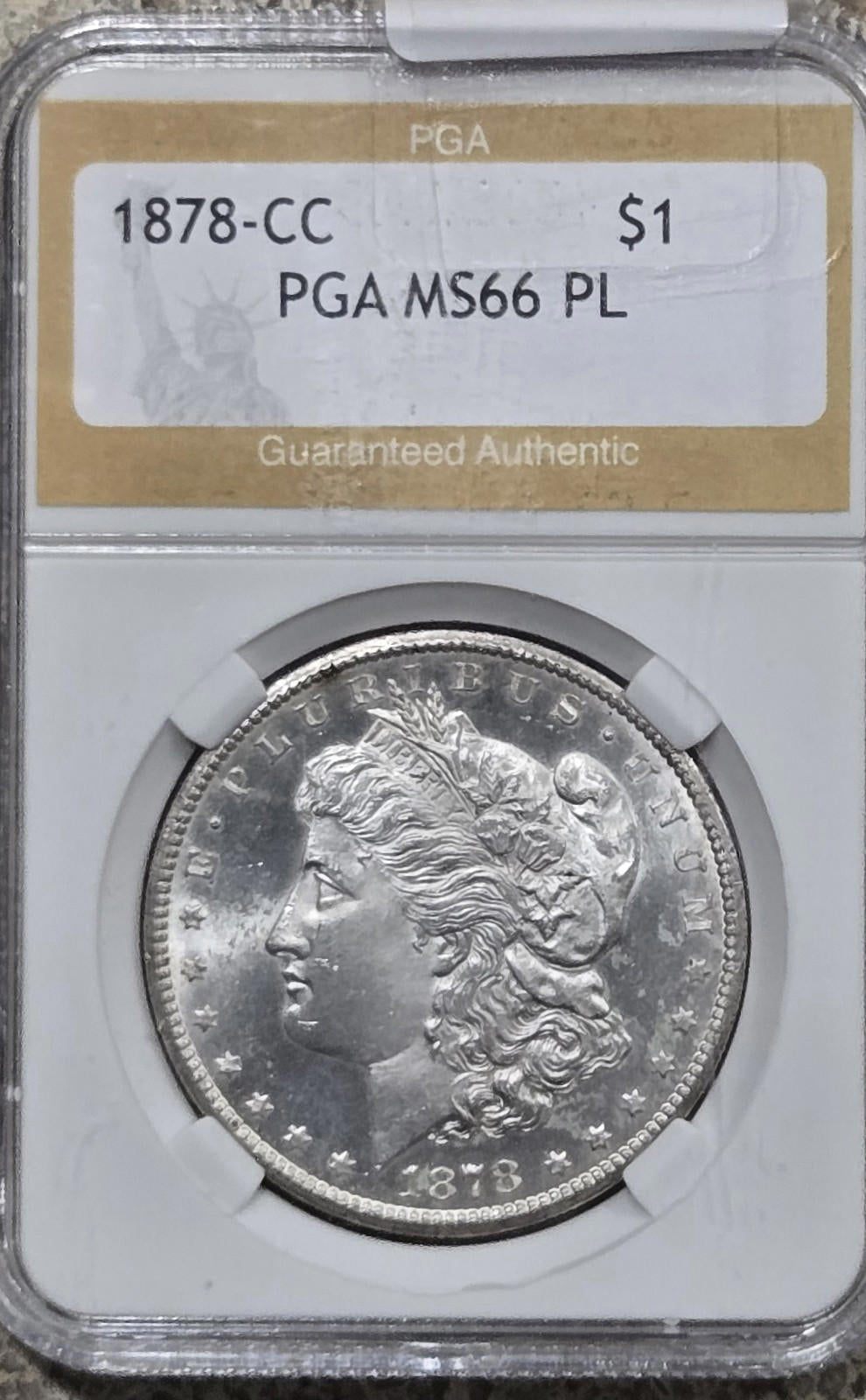 1878-CC $1 Morgan Silver Dollar 66 PL Coin Bullion Antique Brilliant MS Certifie