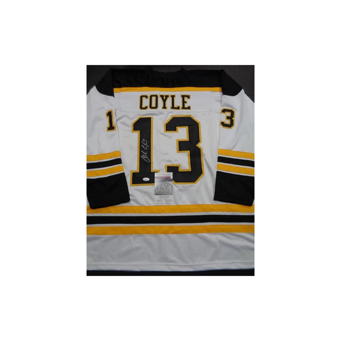 Charlie Coyle Boston Bruins Autographed Custom Hockey Jersey coa