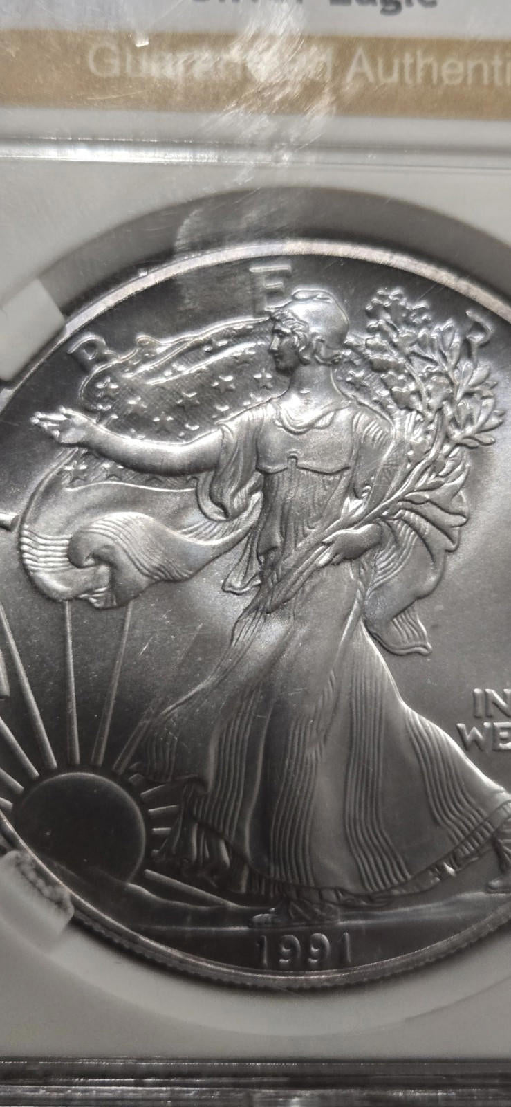 1991 American Silver Eagle $1 Gem Brilliant Pga 70 Certified Vintage Coin Bullio