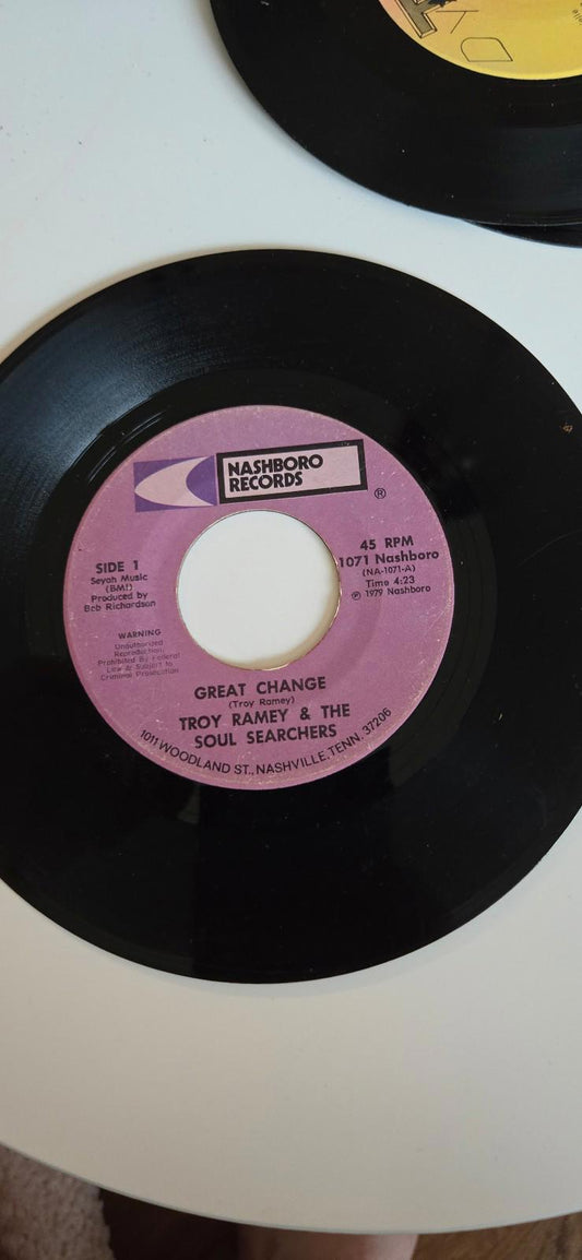 7-inch 45 RPM Vinyl RecordGreat ChangeJesus Paid It All by Troy Ramey & The Soul