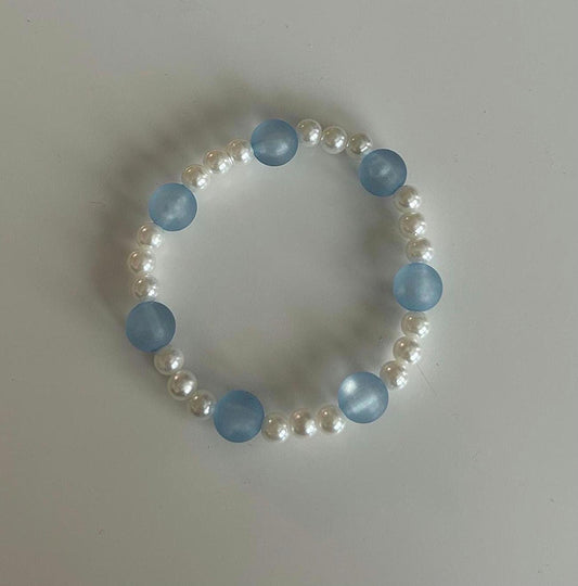 Pearl Handmade Glass and Plastic Beaded Art Remember Me Serenity Peace Bracelet