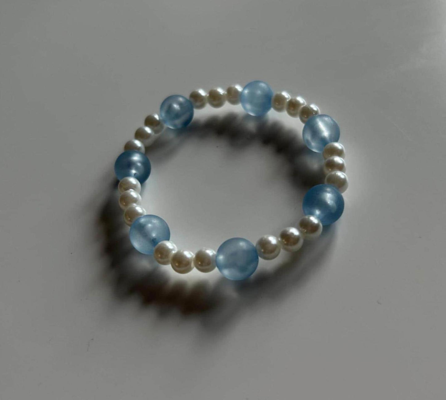 Pearl Handmade Glass and Plastic Beaded Art Remember Me Serenity Peace Bracelet
