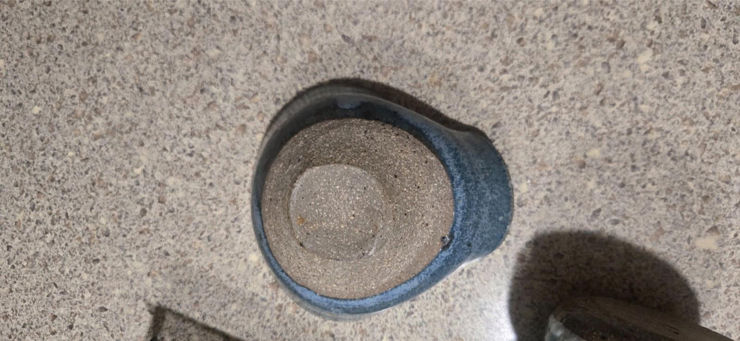 Handmade Clay Ceramic North Carolina Pottery Blue Speckled brown