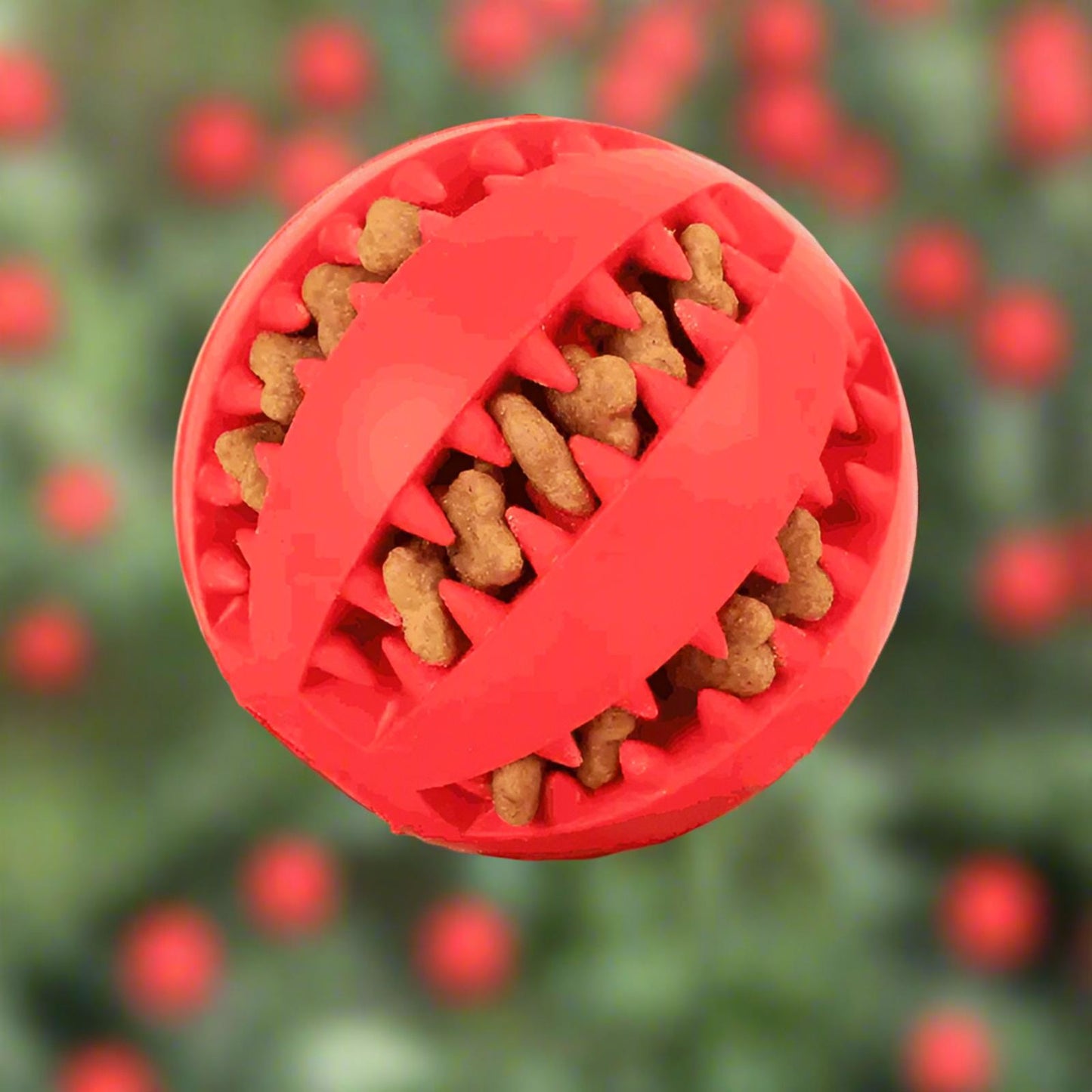 2pc Treat Feeder Tooth Cleaning Bite Resistant Rubber Chew Ball Toy