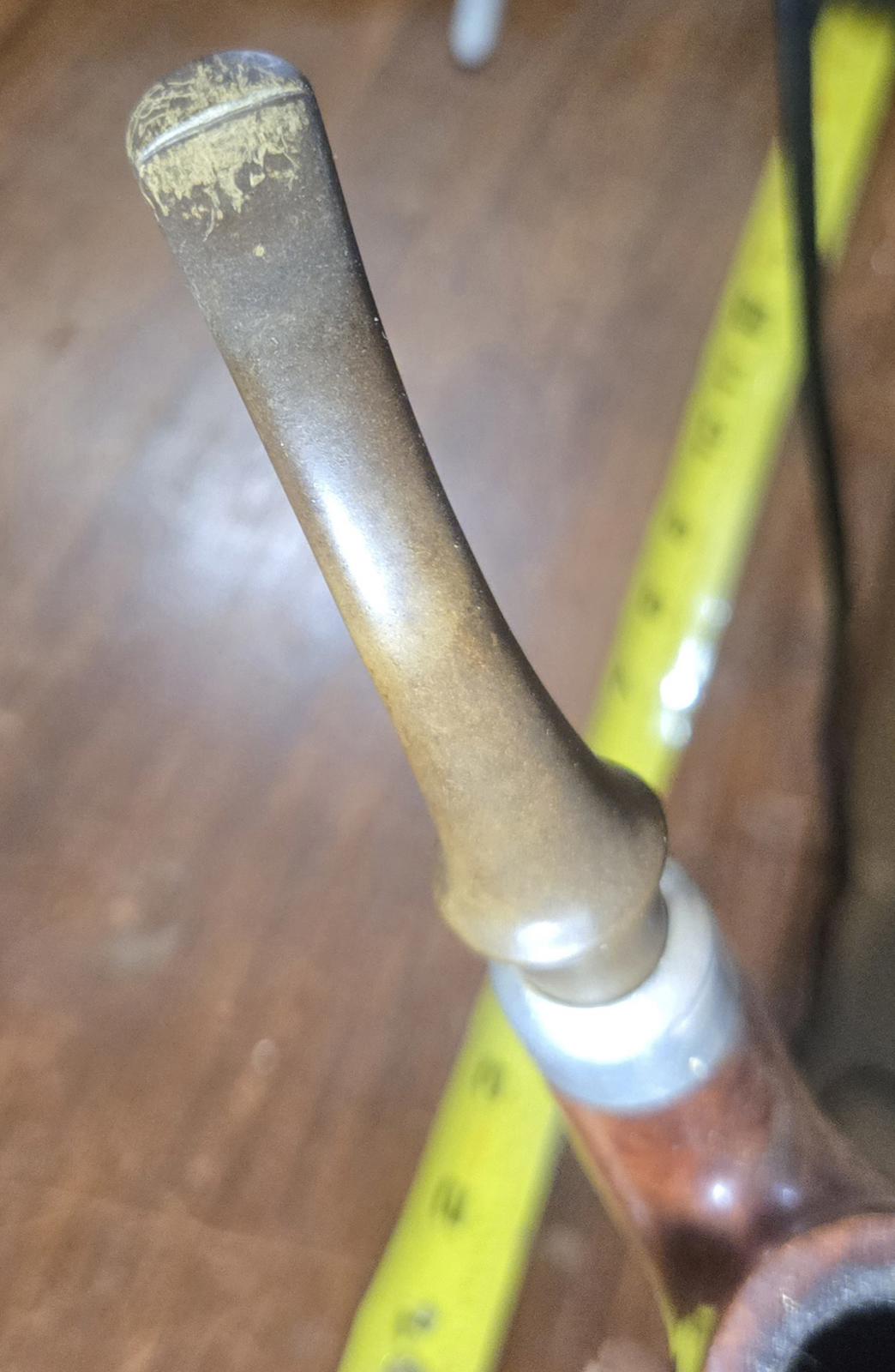 Vintage Estate Tobacco Pipe with Wooden Bowl and Curved Stem