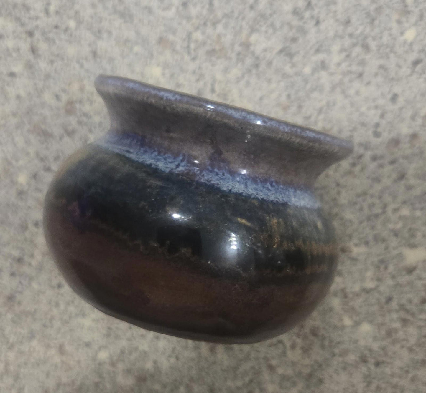 3 PC Set Handmade Clay Ceramic North Carolina Pottery Blue Speckled brown