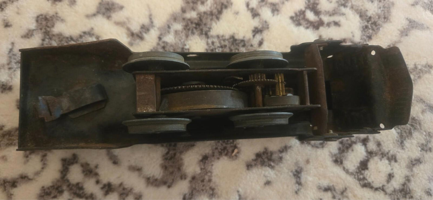 Vintage Marx Tin Metal Black Wind Up Railroad Locomotive No Key 1950's
