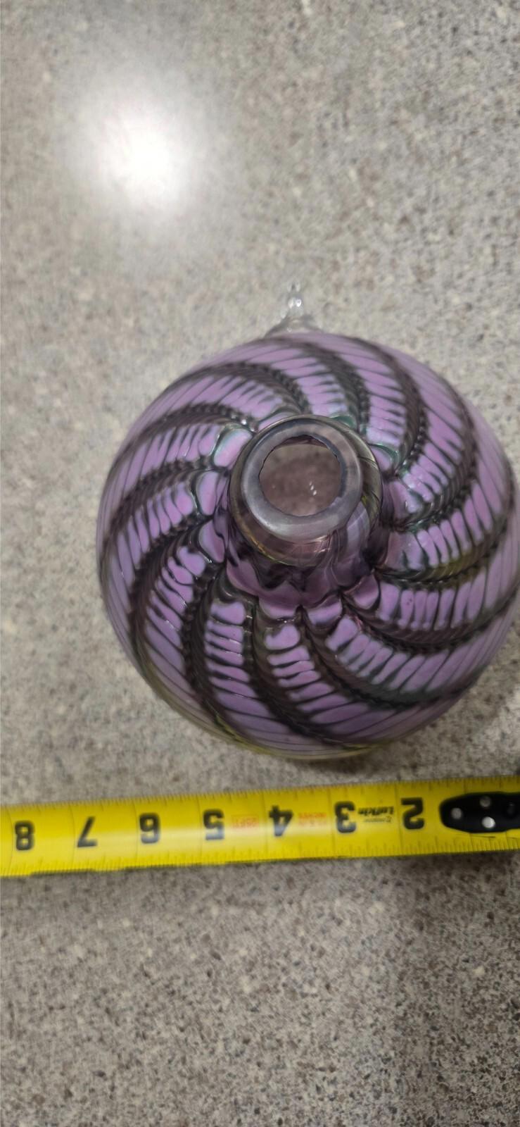 Hand Blown Studio Glass Irredecent Art BirdHouse Blenko Trout Held No Sig