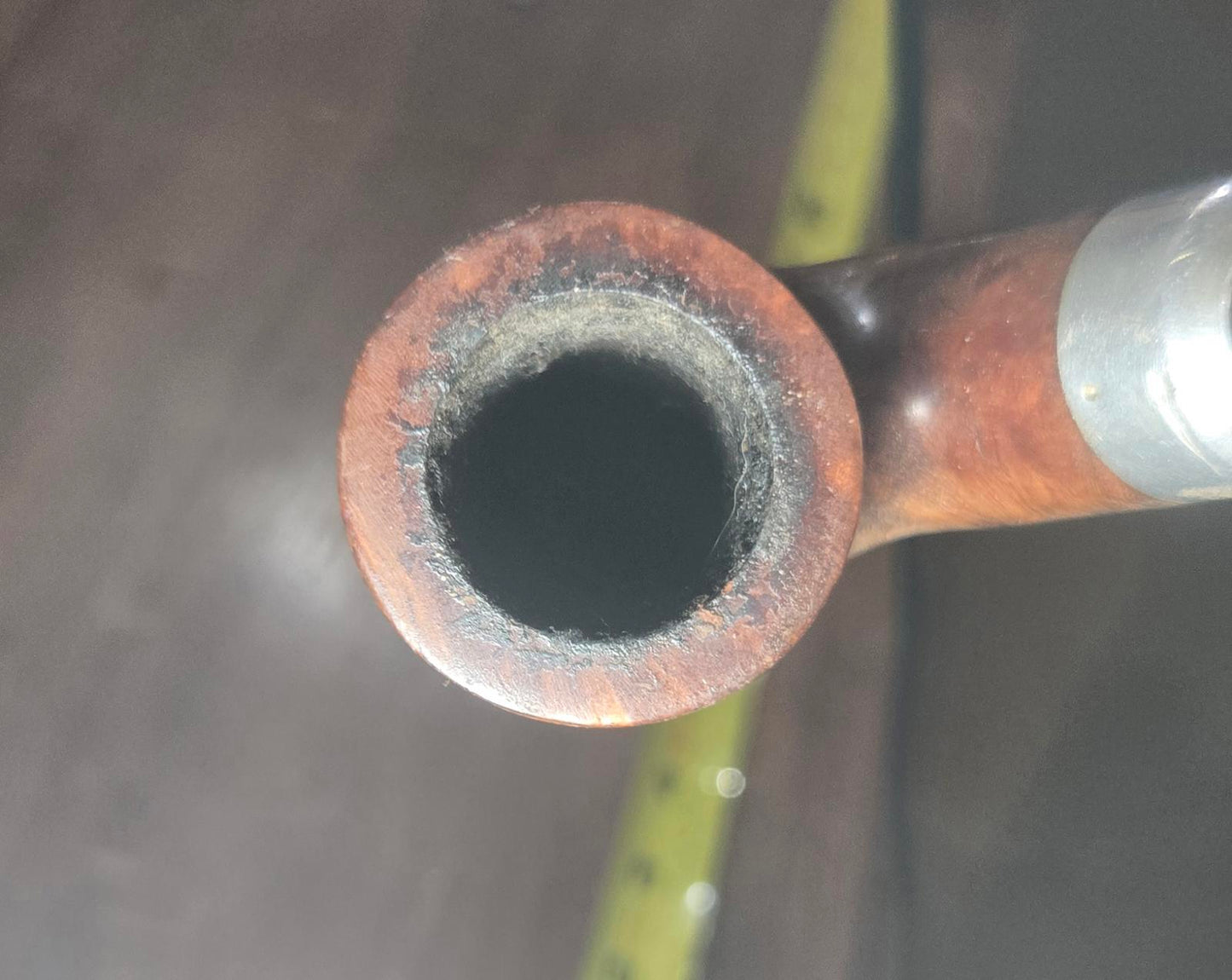 Vintage Estate Tobacco Pipe with Wooden Bowl and Curved Stem