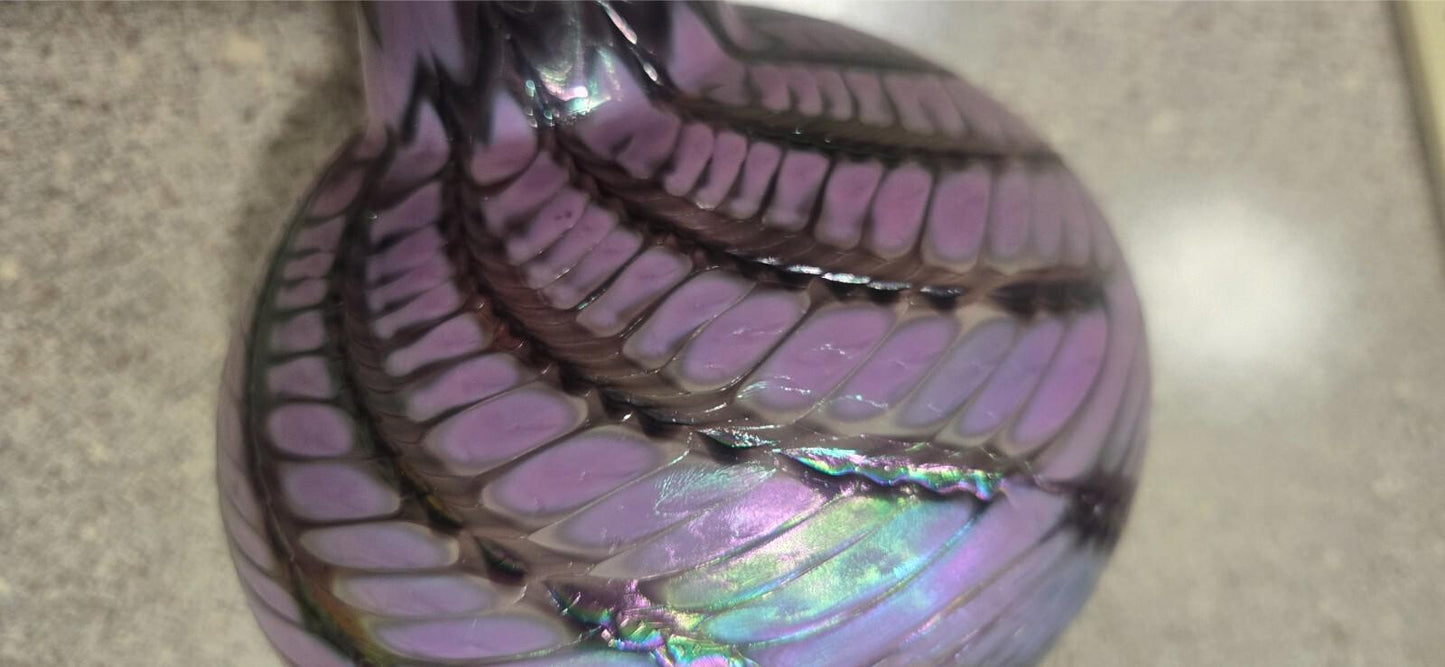 Hand Blown Studio Glass Irredecent Art BirdHouse Blenko Trout Held No Sig