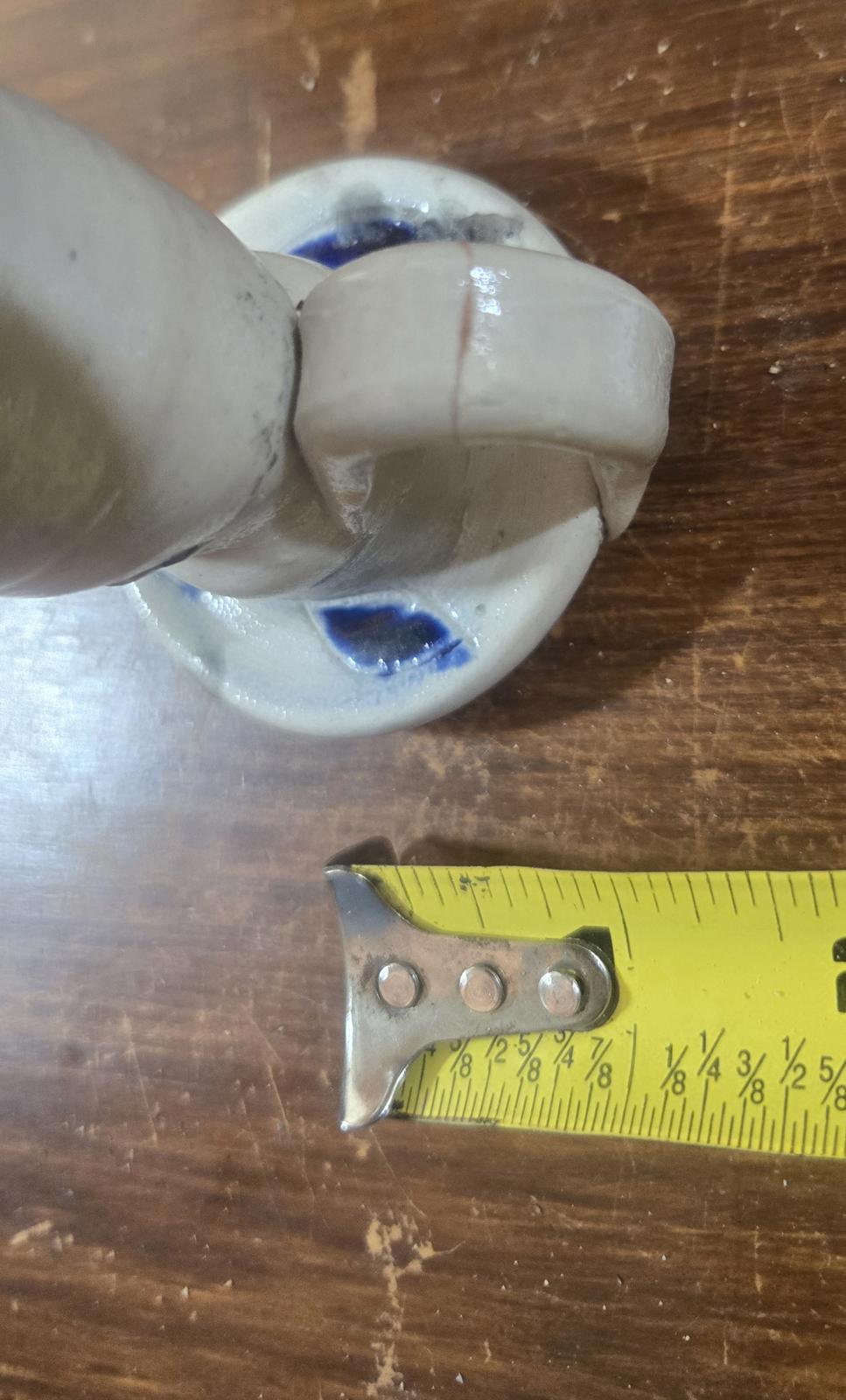 X2 Handmade Clay Painted Candle Stick Holders Williamsburg Pottery VA