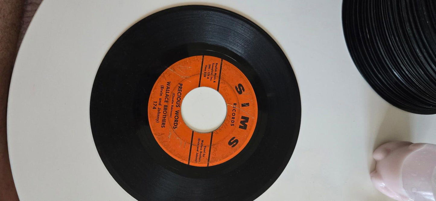 7-inch 45 RPM Vinyl Record "Precious Words" "You're Mine" The Wallace Brothers