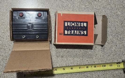 Vintage Lionel Trains O Scale #167 Whistle Controller Made In Usa With Box Black O Guage