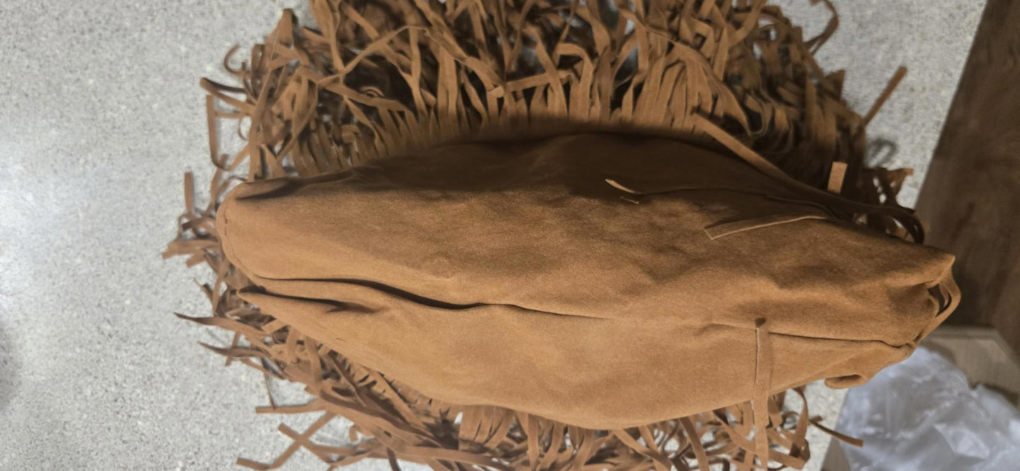 Faux Leather Woman Purse Country Western With Tassel And Adjustable Buckle Strap