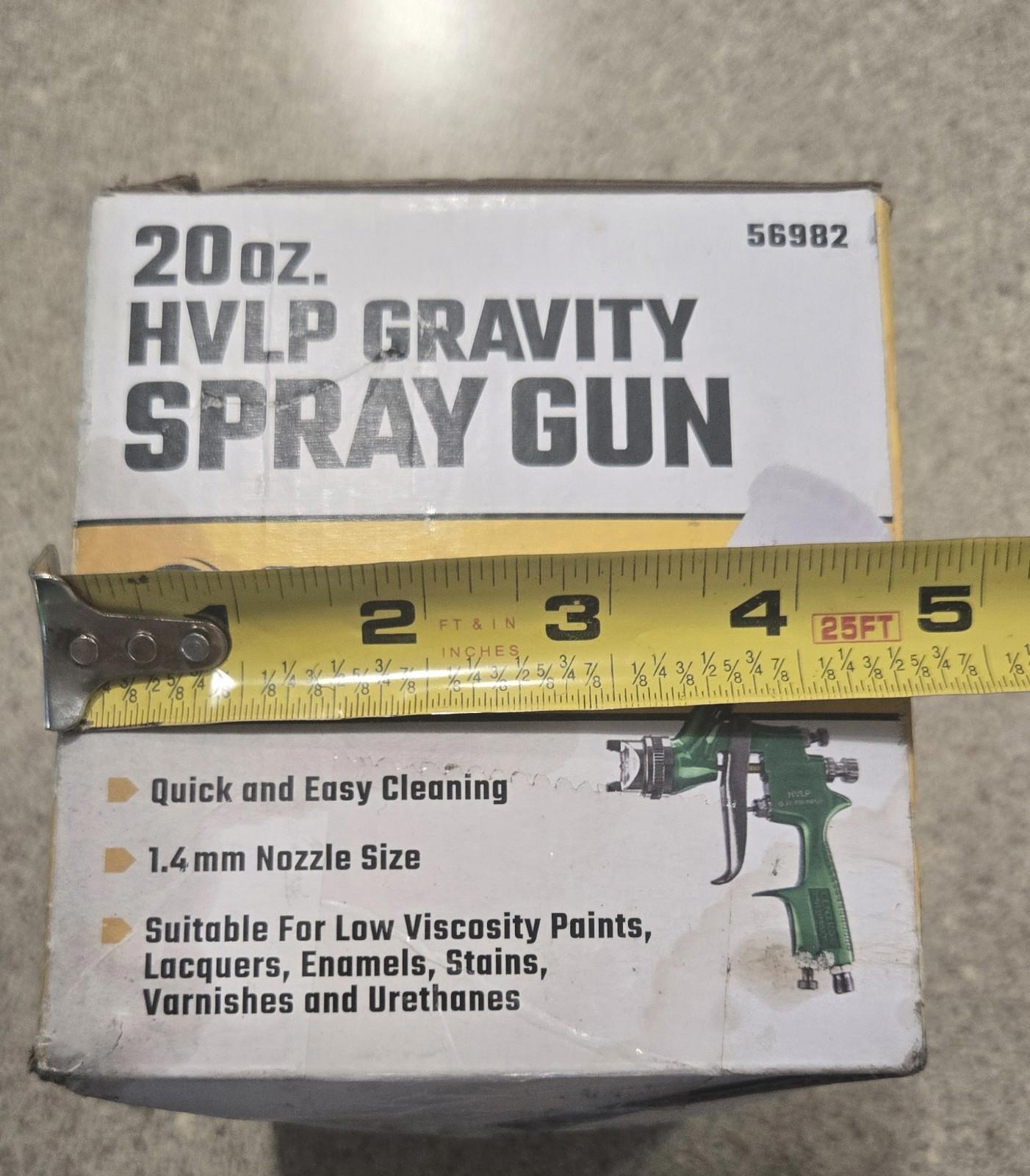 Central Pneumatic 20 Oz HVLP Gravity Spray Paint Gun 1.4 Mm Nozzle