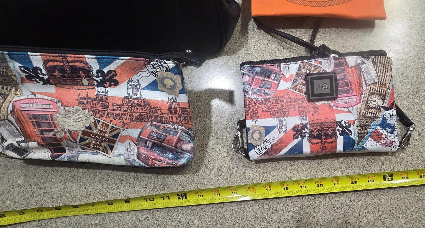 3x London Themed Matching Luxury New Sharif Tote, Soulder, and Hand Bag