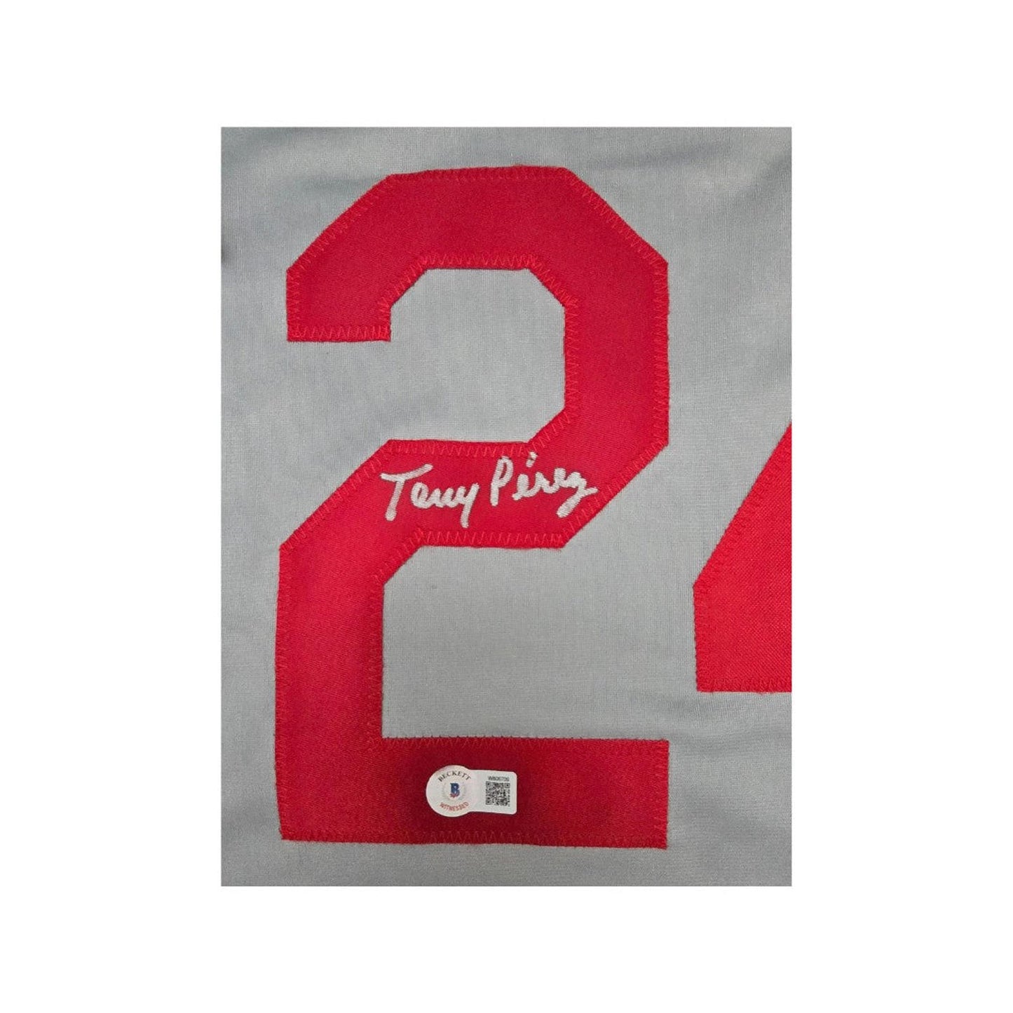 Autographed Tony Perez Cincinnati Grey Baseball Jersey Beckett COA