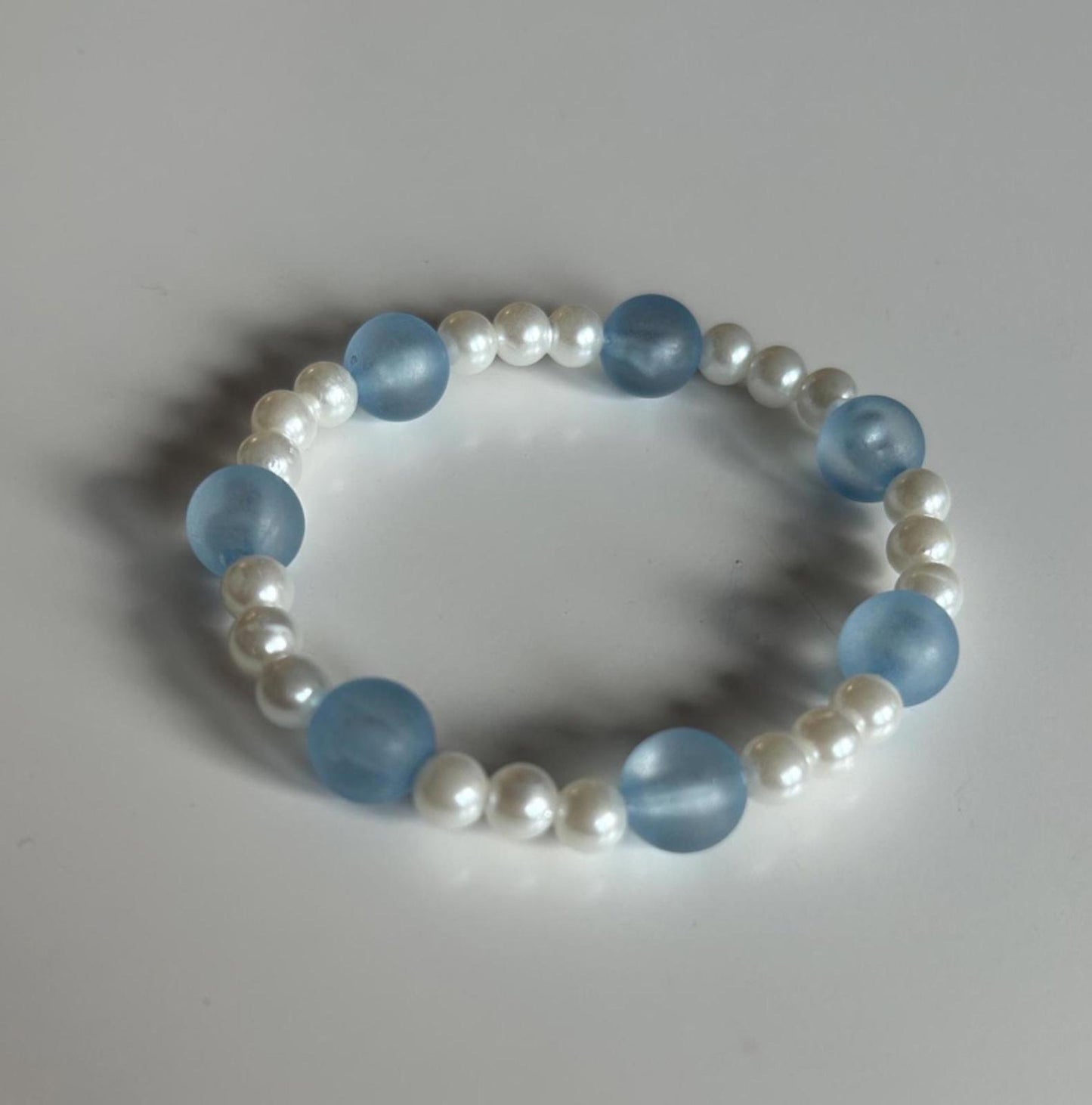 Pearl Handmade Glass and Plastic Beaded Art Remember Me Serenity Peace Bracelet