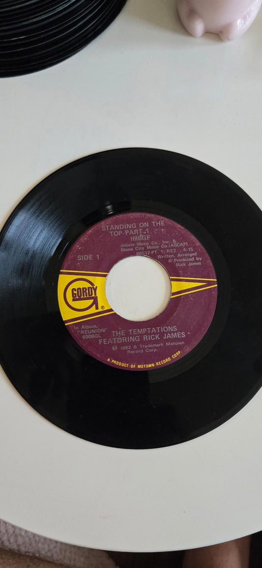 7-inch vinyl record of The Temptations Standing on the Top - Part 1 and Part 2