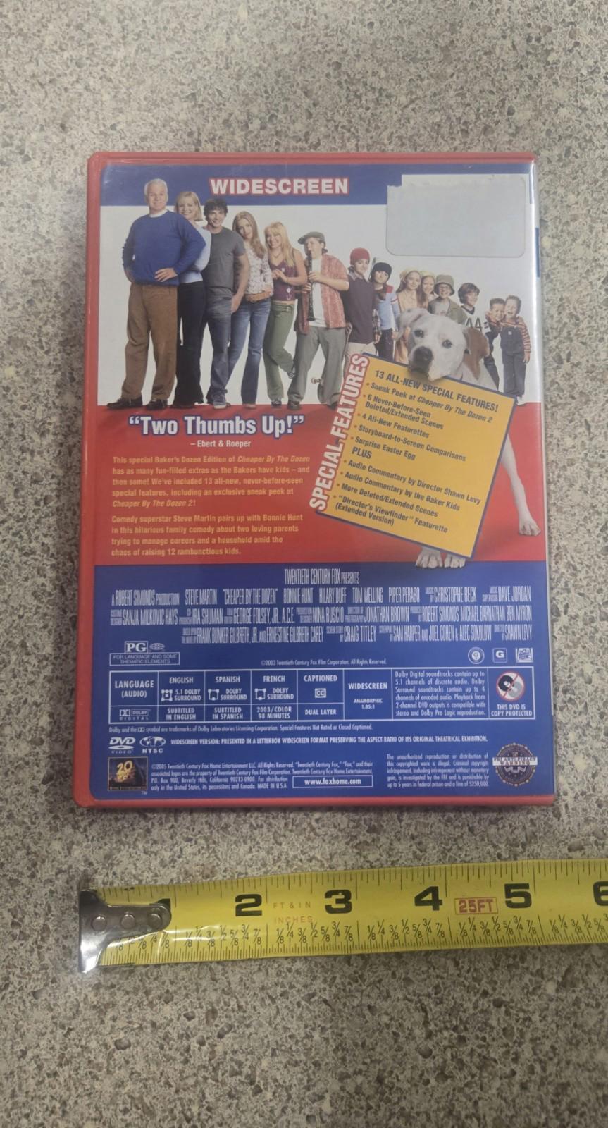 Cheaper by the Dozen (DVD, 2005, Wide Screen "Special Edition")