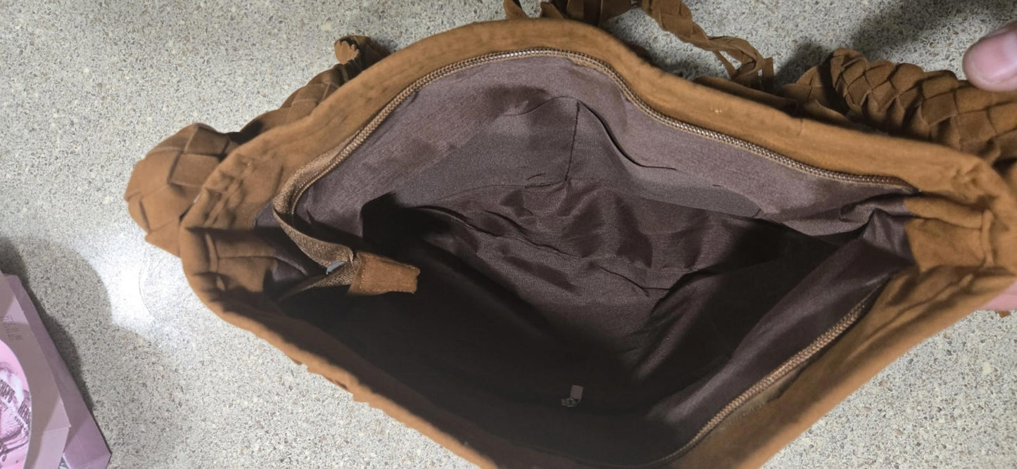 Faux Leather Woman Purse Country Western With Tassel And Adjustable Buckle Strap