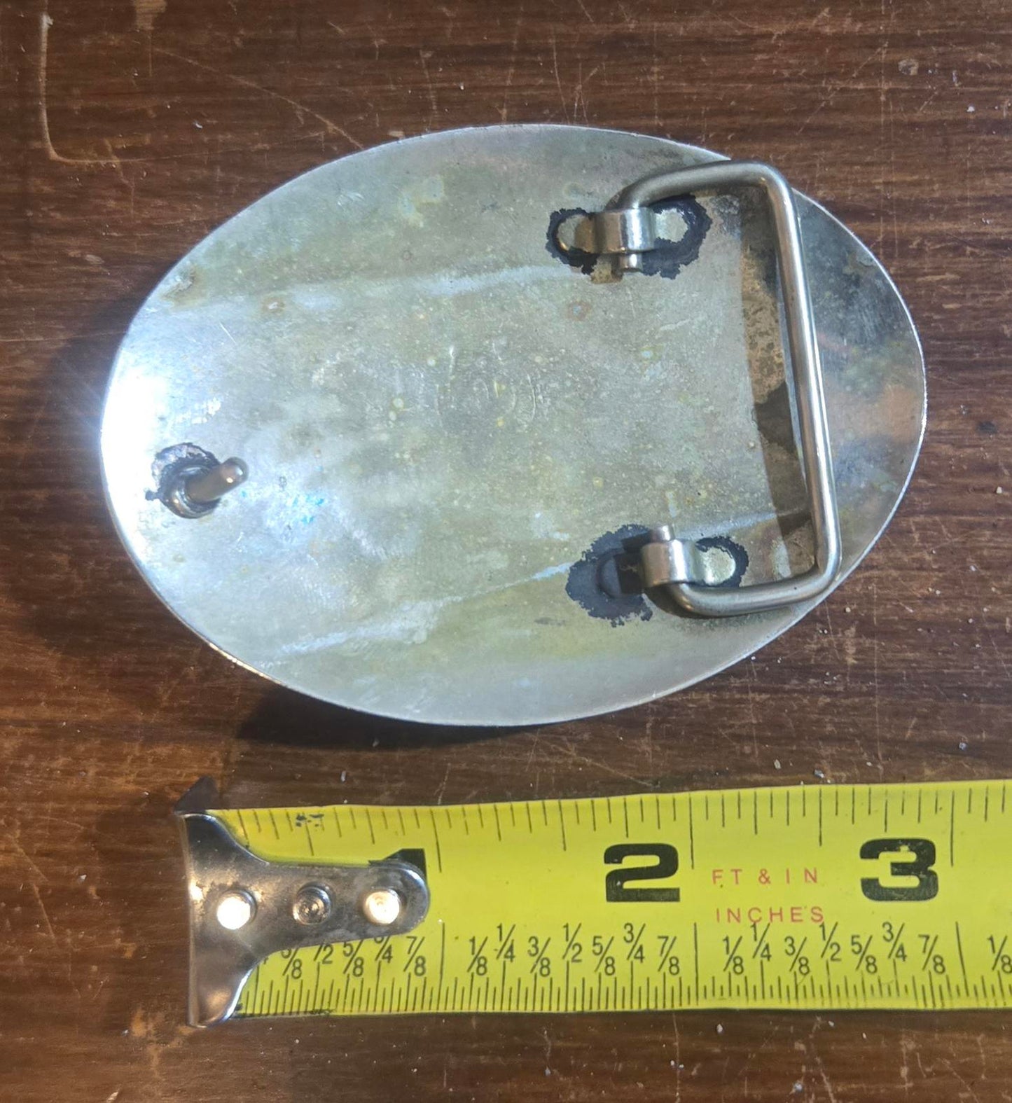 Vtg Handmade German Silver w/ Tiger Eye Gem Stone Belt Buckle JG Hecho En Mexico