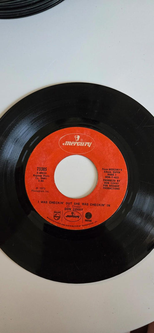 7-inch 45 RPM Vinyl RecordI Was Checkin' Out She Was Checkin' In,Money Don Covay
