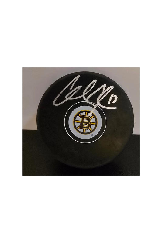 Charlie Coyle Boston Bruins Autographed Hockey Puck With COA