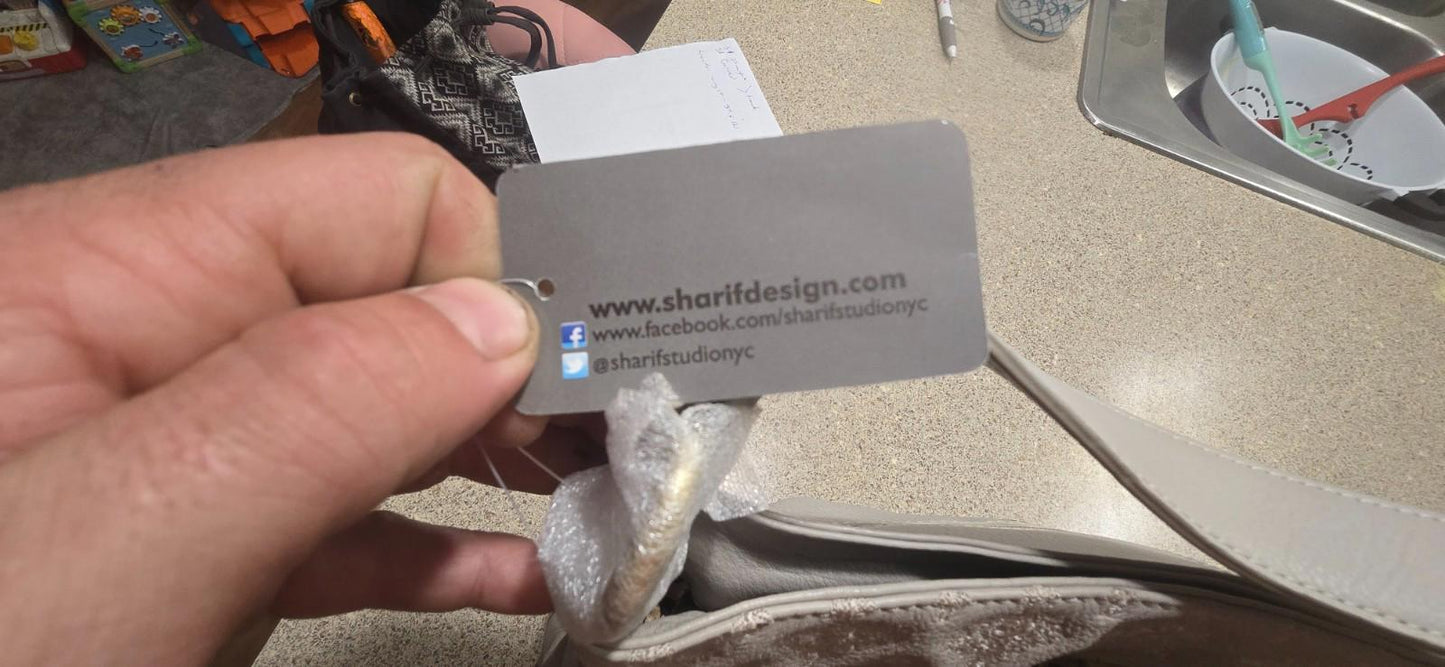 Grey Sharif Bag With Black Heart Wallet Leopard Print Fabric Inside