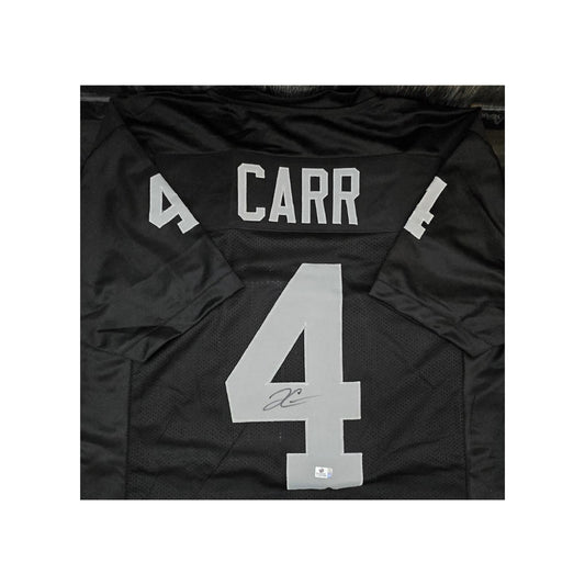 Derek Carr Los Angeles Raiders Autographed Black Football Jersey coa