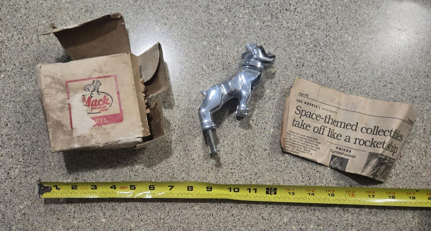 Chrome Mac Truck Bulldog Hood Ornament Emblem With Box 87931 No Base