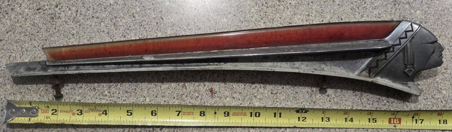 All Original VTG Pontiac Chieftain Red Lucite Insert 1946 508615 Chrome Art Deco