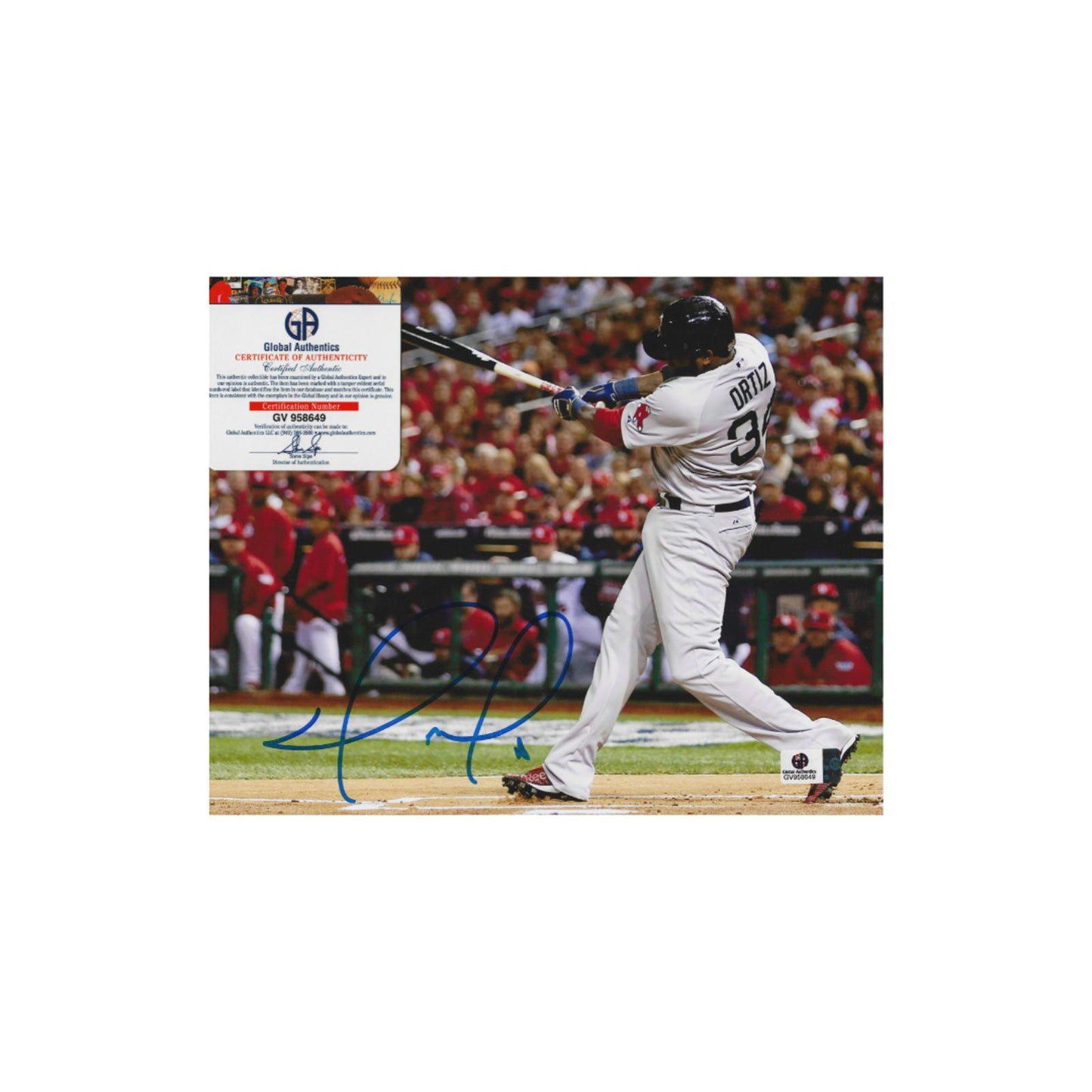 David Ortiz Boston Red Sox Autographed 8x10 Photo With COA