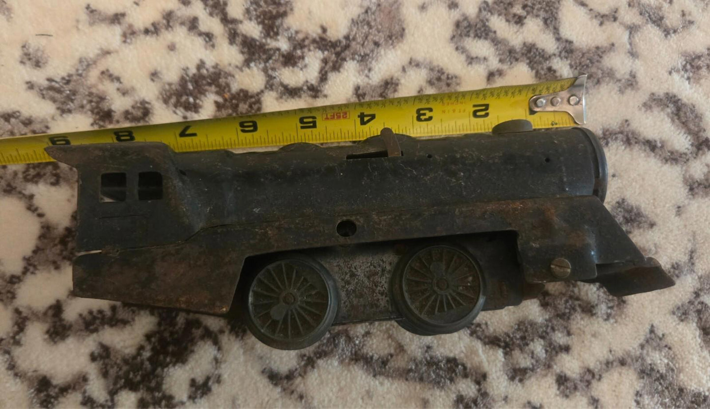Vintage Marx Tin Metal Black Wind Up Railroad Locomotive No Key 1950's