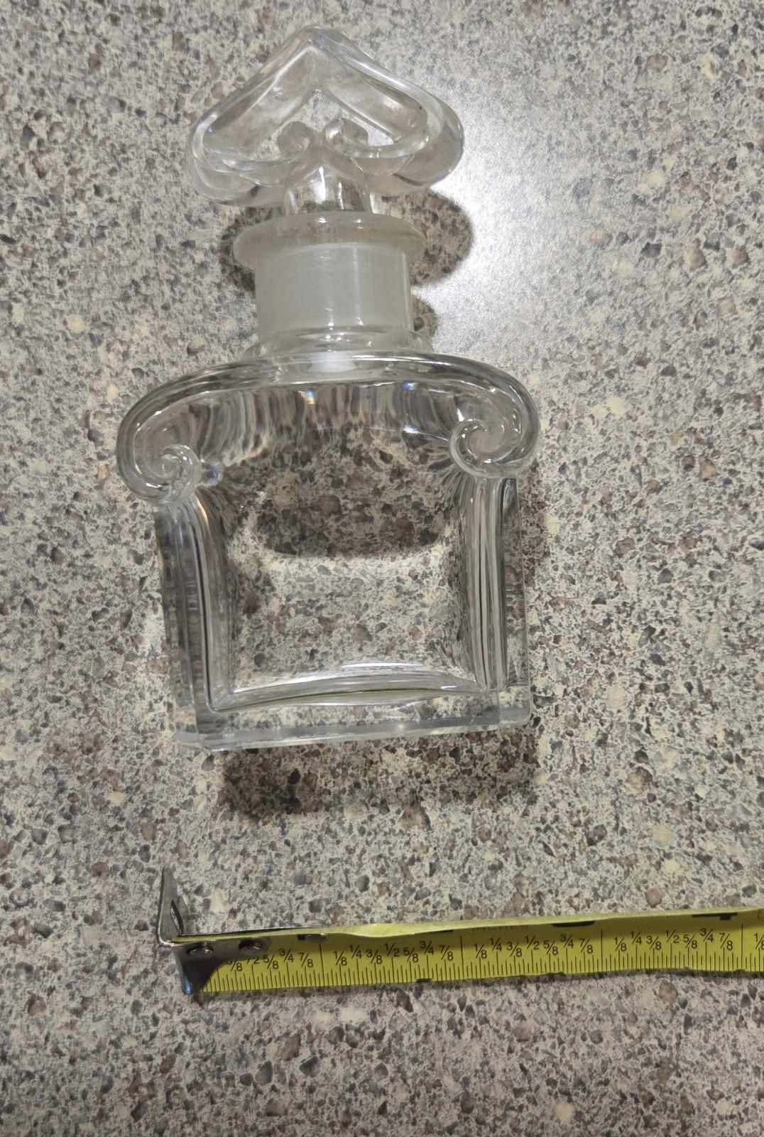 Vtg Baccarat L'Heure Bleue Fragrance Perfume Crystal Bottle W/ Topper Matching Engraved Production Numbers