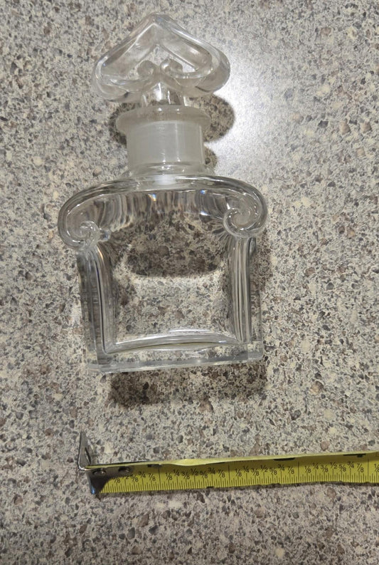 Vtg Baccarat L'Heure Bleue Fragrance Perfume Crystal Bottle W/ Topper Matching Engraved Production Numbers