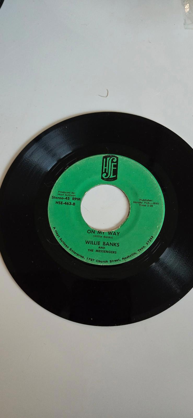 7-inch 45 RPM Vinyl RecordOn My WayGod's Goodness".Willie Banks And The Messenge