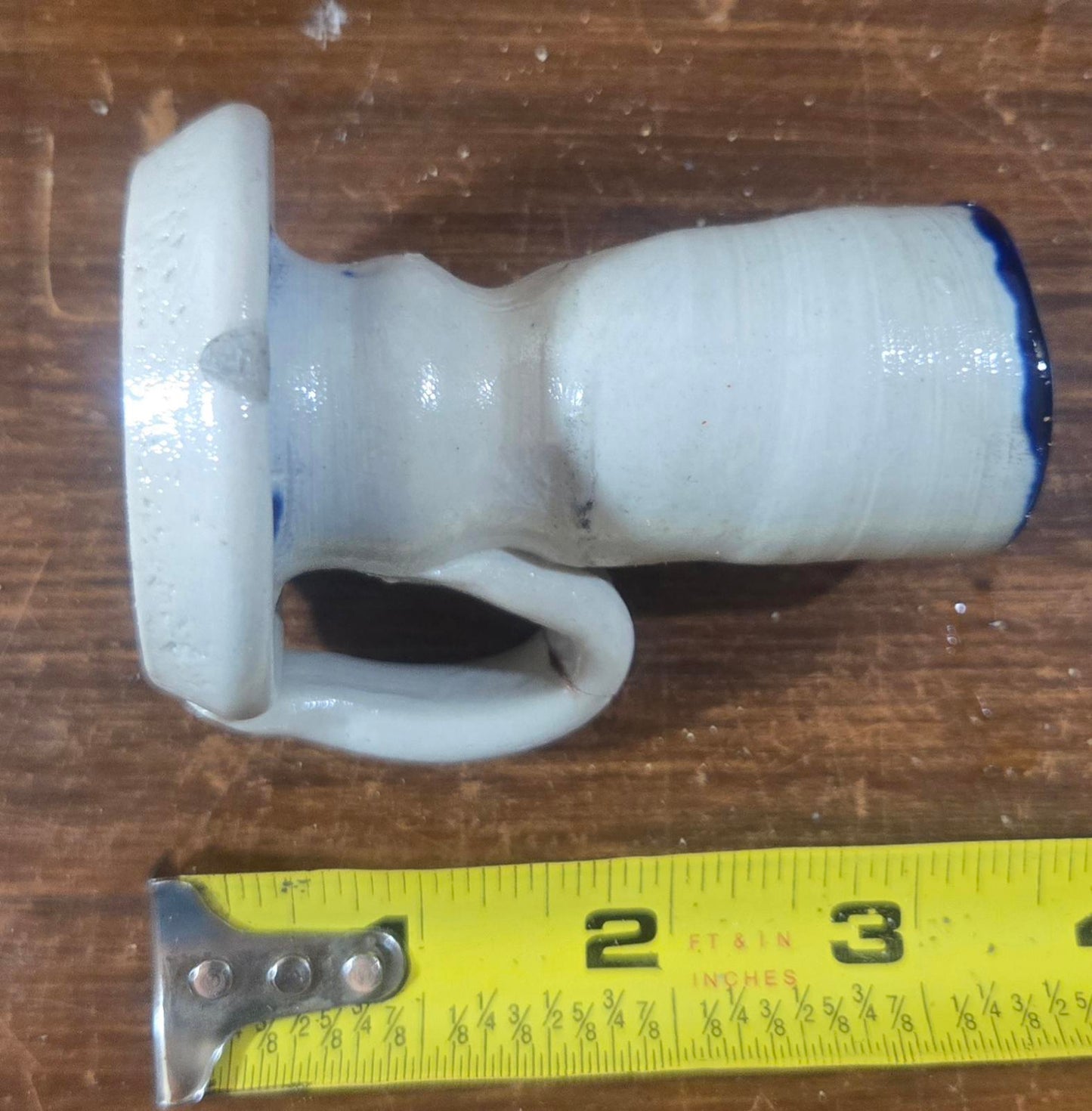 X2 Handmade Clay Painted Candle Stick Holders Williamsburg Pottery VA